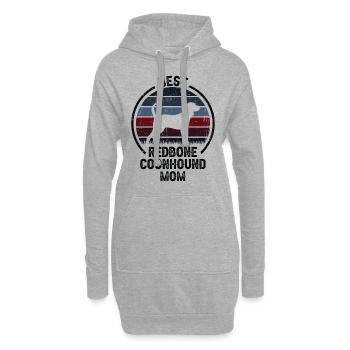 Dog Mom - Redbone Coonhound - Hoodie Dress - heather grey - Front