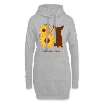 Mère Tournesol - Chihuahua - Sweat-shirt à capuche long Femme - gris chiné - Devant