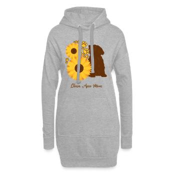 Sonnenblumenmutter - Lhasa Apso - Hoodie-Kleid - Grau meliert - Vorne