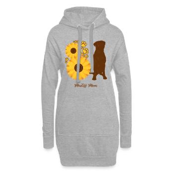 Sonnenblumenmutter - Mastiff - Hoodie-Kleid - Grau meliert - Vorne