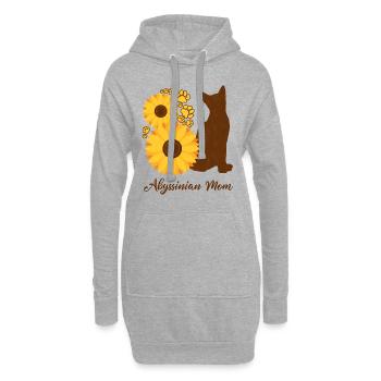 Mère Tournesol - Chat Abyssin - Sweat-shirt à capuche long Femme - gris chiné - Devant