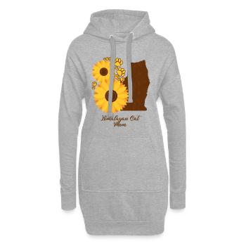 Sonnenblumenmutter - Himalaya-Katze - Hoodie-Kleid - Grau meliert - Vorne