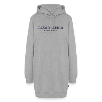 Morocco Stadt Koordinaten - Casablanca - Hoodie-Kleid - Grau meliert - Vorne
