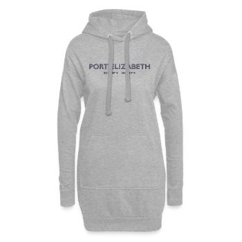 South Africa Stadt Koordinaten - Port Elizabeth - Hoodie-Kleid - Grau meliert - Vorne