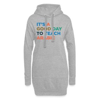 Enseigner les professeurs d’arabe - Sweat-shirt à capuche long Femme - gris chiné - Devant