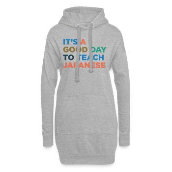 Professeur de japonais - Sweat-shirt à capuche long Femme - gris chiné - Devant