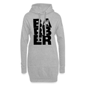 Beruf Job Arbeit - Friseur - Hoodie-Kleid - Grau meliert - Vorne