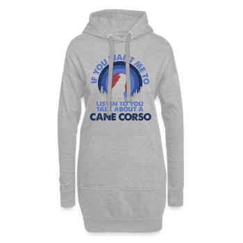Parlez du chien Cane Corso - Sweat-shirt à capuche long Femme - gris chiné - Devant