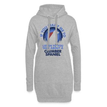 Sprechen Sie Über Hund Clumber Spaniel - Hoodie-Kleid - Grau meliert - Vorne