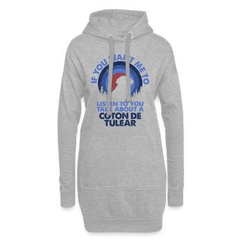 Parler du chien Coton de Tuléar - Sweat-shirt à capuche long Femme - gris chiné - Devant