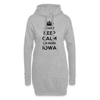 Je ne peux pas rester calme - Iowa - Sweat-shirt à capuche long Femme - gris chiné - Devant