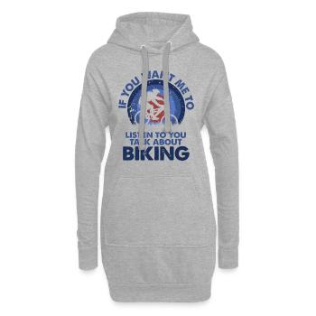 Ich Möchte, Dass Ich Talkbiken Höre - Hoodie-Kleid - Grau meliert - Vorne