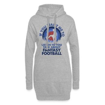 Voulez-vous que j’écoute Talk Fantasy Football? - Sweat-shirt à capuche long Femme - gris chiné - Devant