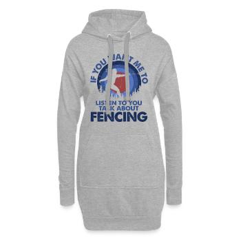 Willst Du, Dass Ich Talk Fechten Zuhöre? - Hoodie-Kleid - Grau meliert - Vorne