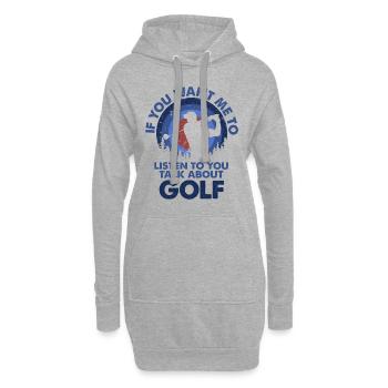 Ich Möchte, Dass Ich Talk Golf Höre - Hoodie-Kleid - Grau meliert - Vorne