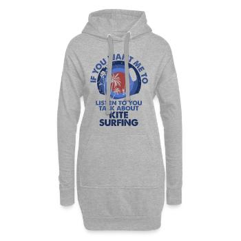 Voulez-vous que j’écoute Talk Kite Surfing? - Sweat-shirt à capuche long Femme - gris chiné - Devant