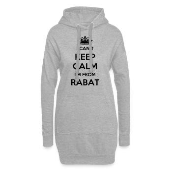 Je ne peux pas rester calme, je viens de Rabat - Sweat-shirt à capuche long Femme - gris chiné - Devant