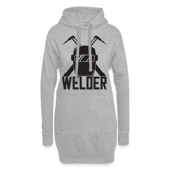 Casque de soudeur pour fiers métallurgistes - Sweat-shirt à capuche long Femme - gris chiné - Devant