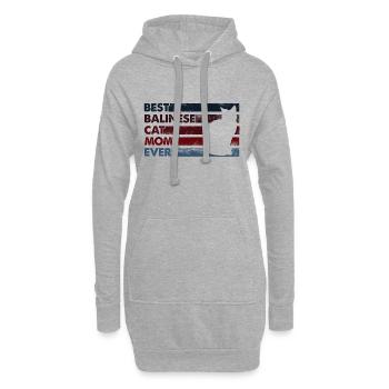 Beste Mutter Aller Zeiten - Balinesische Katze - Hoodie-Kleid - Grau meliert - Vorne