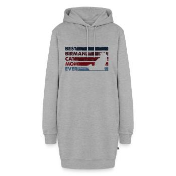 Beste Mutter Aller Zeiten - Birman Katze - Hoodie-Kleid - Grau meliert - Vorne