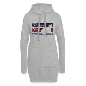 Meilleure mère de tous les temps - Manx Cat - Sweat-shirt à capuche long Femme - gris chiné - Devant