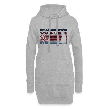 Beste Mutter Aller Zeiten - Savannah Katze - Hoodie-Kleid - Grau meliert - Vorne