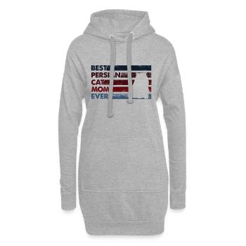 Meilleure mère de tous les temps - Chat persan - Sweat-shirt à capuche long Femme - gris chiné - Devant