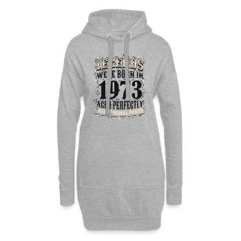 Les légendes sont nées en 1973 - cadeau d’anniversaire - Sweat-shirt à capuche long Femme - gris chiné - Devant