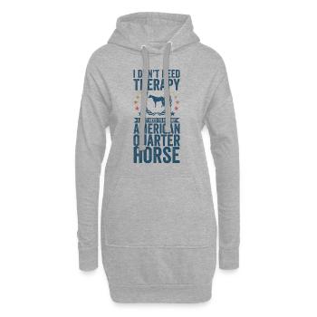 Pas besoin d’un cheval de thérapie American Quarter - Sweat-shirt à capuche long Femme - gris chiné - Devant