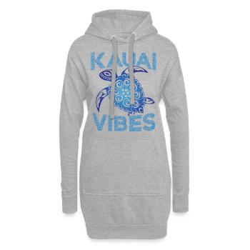 Tortue de mer tribale bleue polynésienne Kauai Vibes - Sweat-shirt à capuche long Femme - gris chiné - Devant