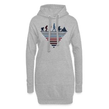 Menschliche Evolution - Vintages Camping - Hoodie-Kleid - Grau meliert - Vorne