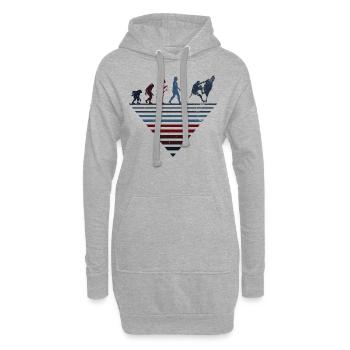Evolution humaine - Escalade Vintage - Sweat-shirt à capuche long Femme - gris chiné - Devant