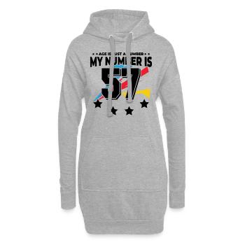 L’âge n’est qu’un chiffre - 57e anniversaire - Sweat-shirt à capuche long Femme - gris chiné - Devant