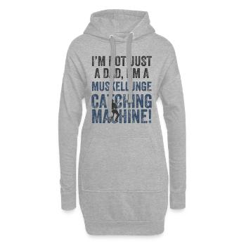 Papa Catching - Muscle Lung Fishing - Sweat-shirt à capuche long Femme - gris chiné - Devant