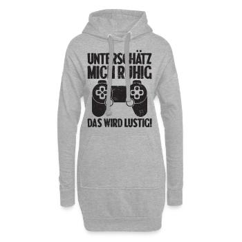 Unterschätz mich ruhig das wird lustig! Gaming - Hoodie-Kleid - Grau meliert - Vorne