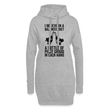 Alimentation équilibrée Amateurs de Pinot Grigio - Sweat-shirt à capuche long Femme - gris chiné - Devant
