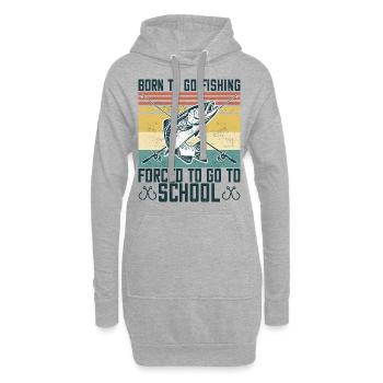 Born To Go Fishing Bass Fisch Fischer Jungen - Hoodie-Kleid - Grau meliert - Vorne