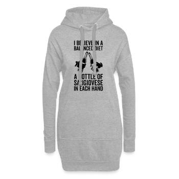 Bouteille diététique équilibrée Amateurs de Sangiovese - Sweat-shirt à capuche long Femme - gris chiné - Devant