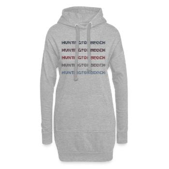 Vintage USA City - Rétro Huntington Beach - Sweat-shirt à capuche long Femme - gris chiné - Devant