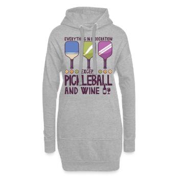 Pickleball und Wein für Pickle Ball, Was That out - Hoodie-Kleid - Grau meliert - Vorne