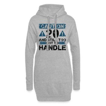 20 Zu Heiß Zum Handeln - 20. Geburtstag - Hoodie-Kleid - Grau meliert - Vorne