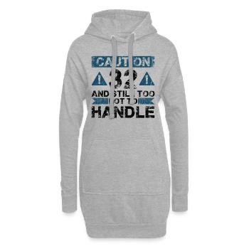32 Too Hot to Act - 32e anniversaire - Sweat-shirt à capuche long Femme - gris chiné - Devant