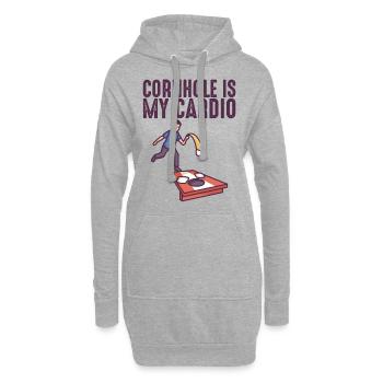 Cornhole est mon cardio cornhole sacs Cornhole - Sweat-shirt à capuche long Femme - gris chiné - Devant