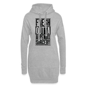 Frische Outta -Operation - Anhang - Hoodie-Kleid - Grau meliert - Vorne