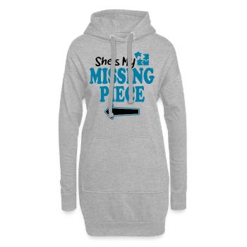 Mein Fehlendes Stück Mein Rätsel - Paar - Hoodie-Kleid - Grau meliert - Vorne