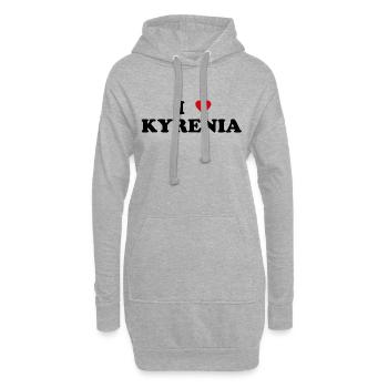 Herz Cyprus Stadt - Ich Liebe Kyrenia - Hoodie-Kleid - Grau meliert - Vorne