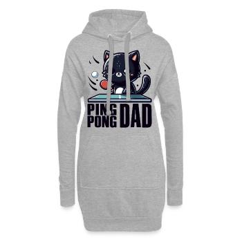 Table Tennis Katze Pingpong Black Cat Dad Outfit - Sweat-shirt à capuche long Femme - gris chiné - Devant
