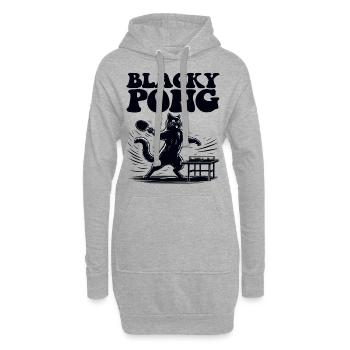 Table Tennis Katze Pingpong Black Cat Dad Outfit - Sweat-shirt à capuche long Femme - gris chiné - Devant
