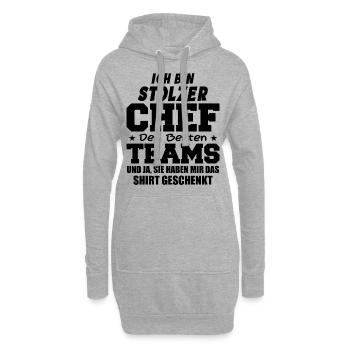 Stolzer Chef Des Besten Teams Shirt Geschenkt Fun - Hoodie-Kleid - Grau meliert - Vorne