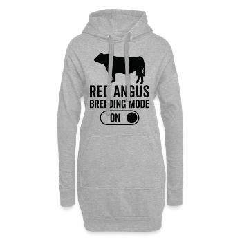 Kuhzuchtmodus Auf - Roter Angus - Hoodie-Kleid - Grau meliert - Vorne